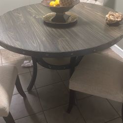 Table With 3 High Back Chairs
