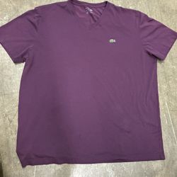 Lacoste Men’s’ XXL V Neck Purple Tee 