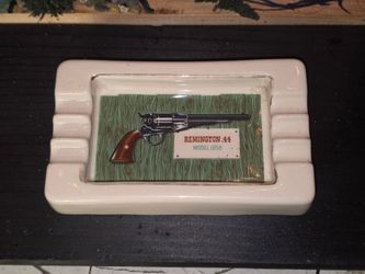 Vintage B&B USA Remington .44 Model 1858 Ceramic Ashtray