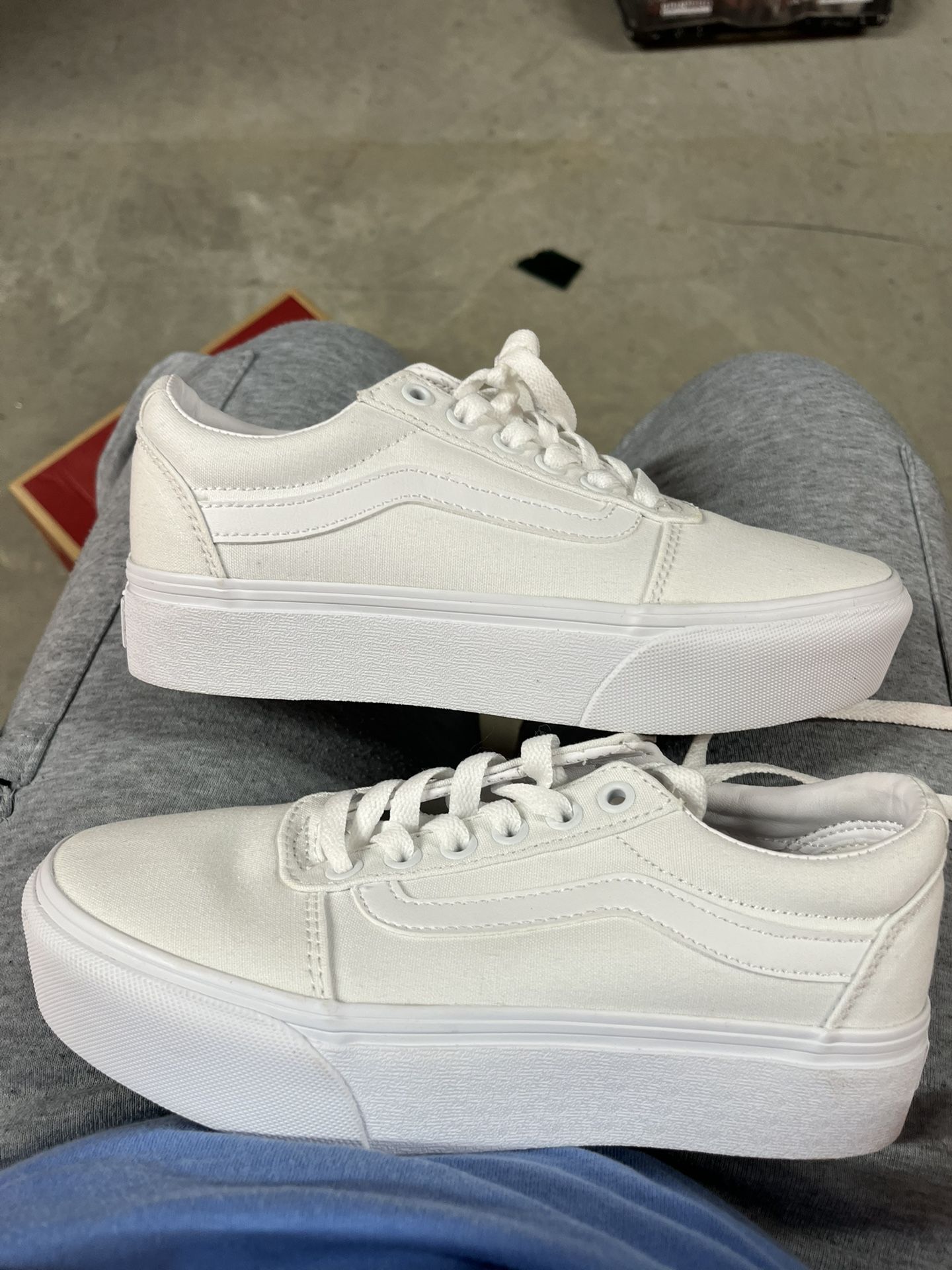 White Platform Vans