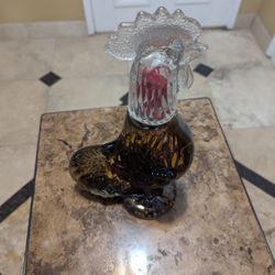 Decorative Glass Rooster Bottle