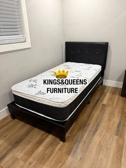 Twin bed frame with mattress