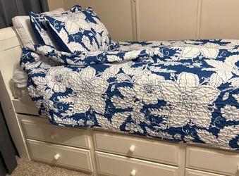 Twin Captains Bed (Frame, Mattress, and Sheets included)
