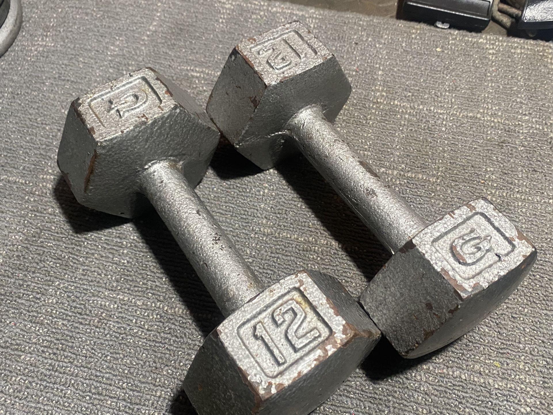 Pair Of 12 LB Dumbbells