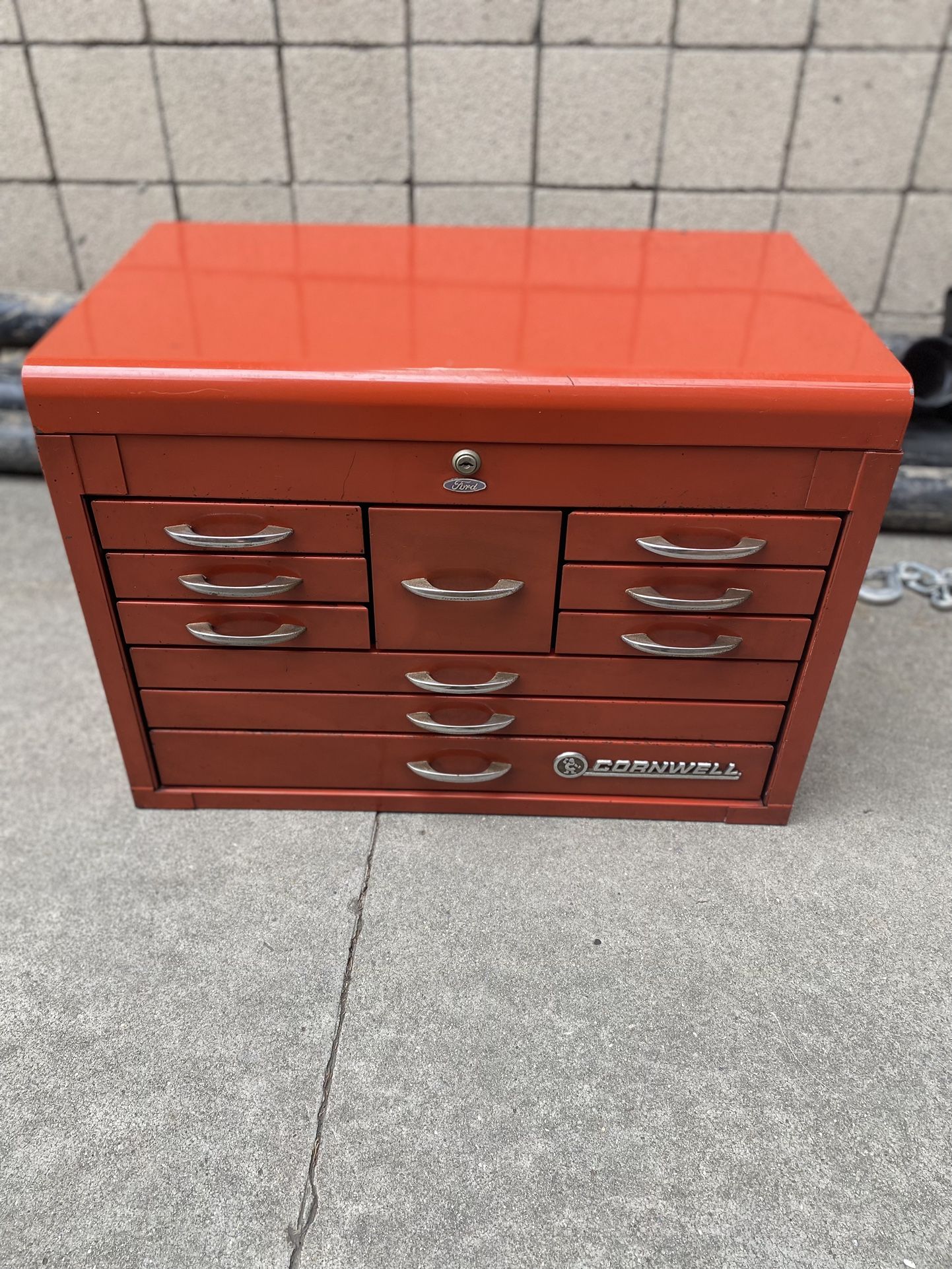 Vintage Cornwell 10 Drawer 26” Mechanic Chest Tool Box