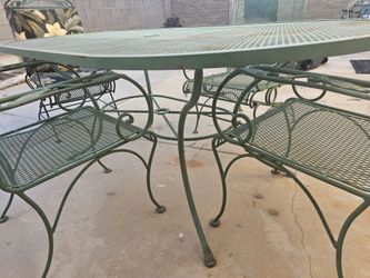 Wrought iron table and chairs