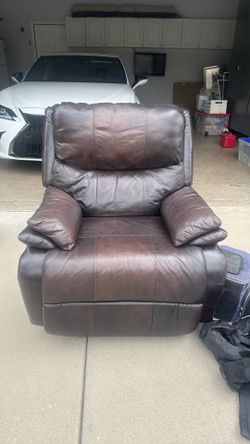 Dark brown leather recliner