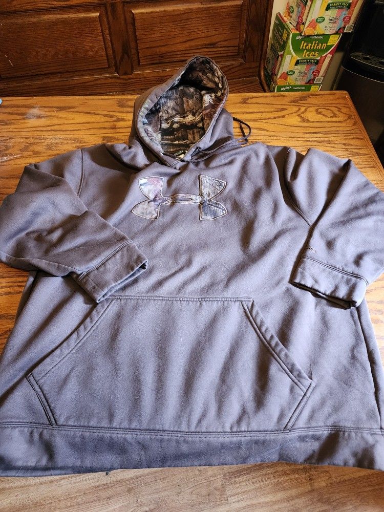 Under Armour Men’s Storm Sweatshirt Size 2xl Brown Camo Logo Pullover Hoodie