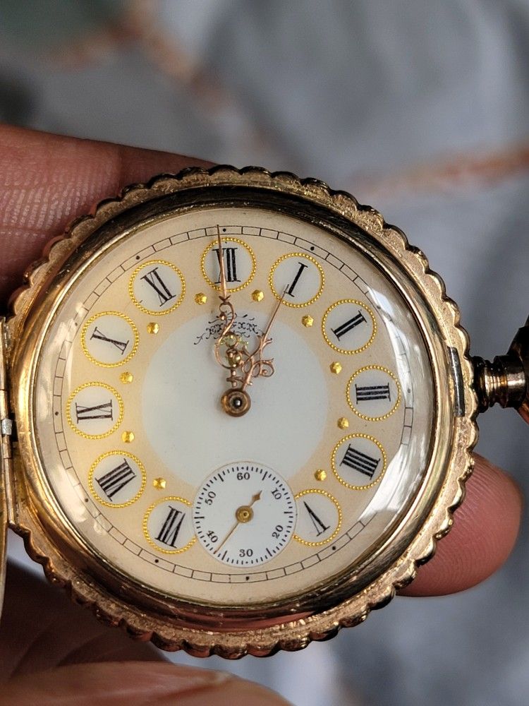 Elgin pocket watch 14k gold plated