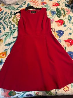 Black Label Red Sleeveless A-Line Dress