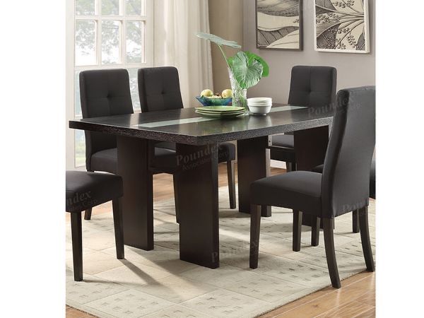 Dark Grey Wood Dining Table