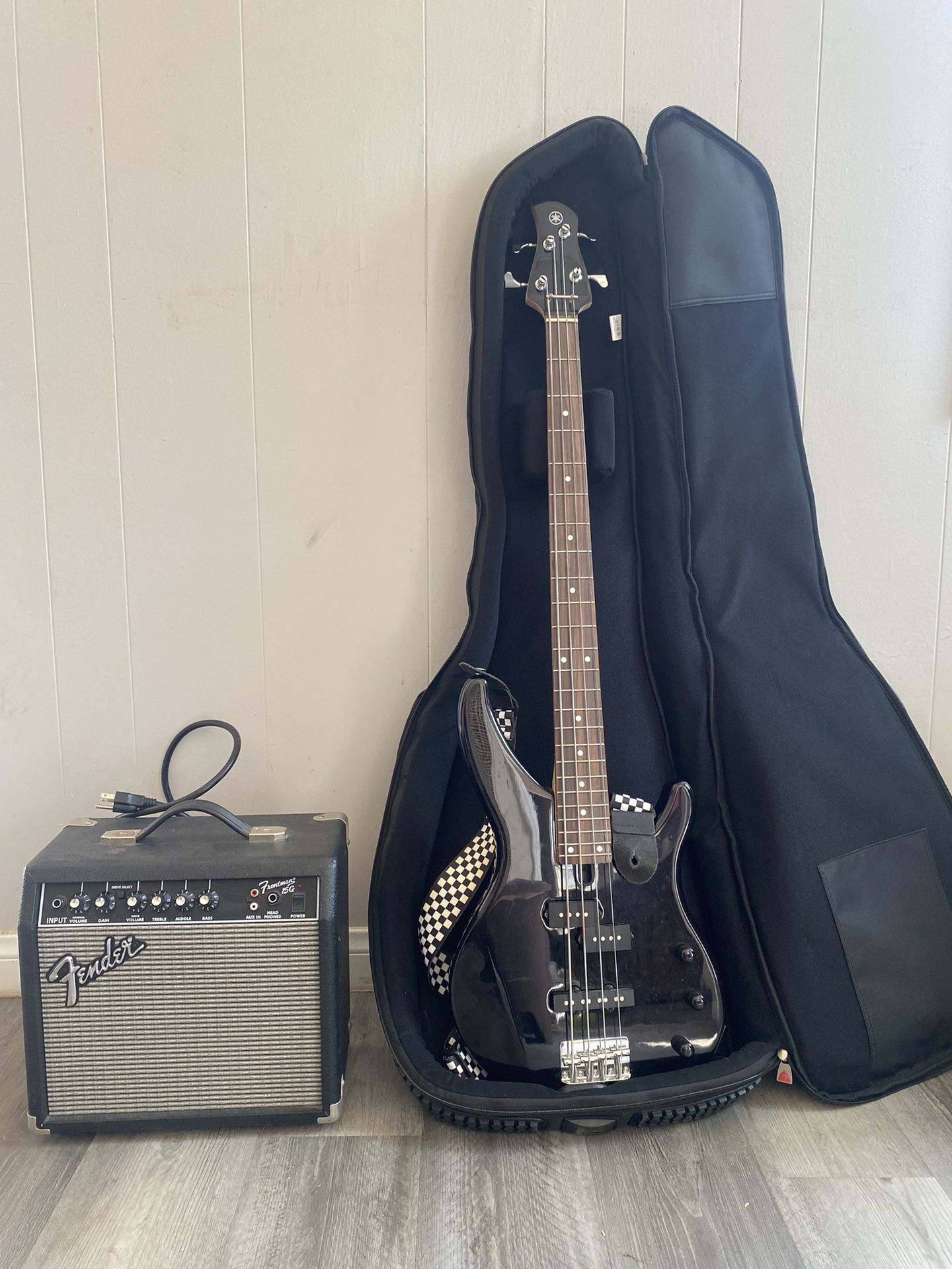 Yamaha Bass Guitar + Case + More