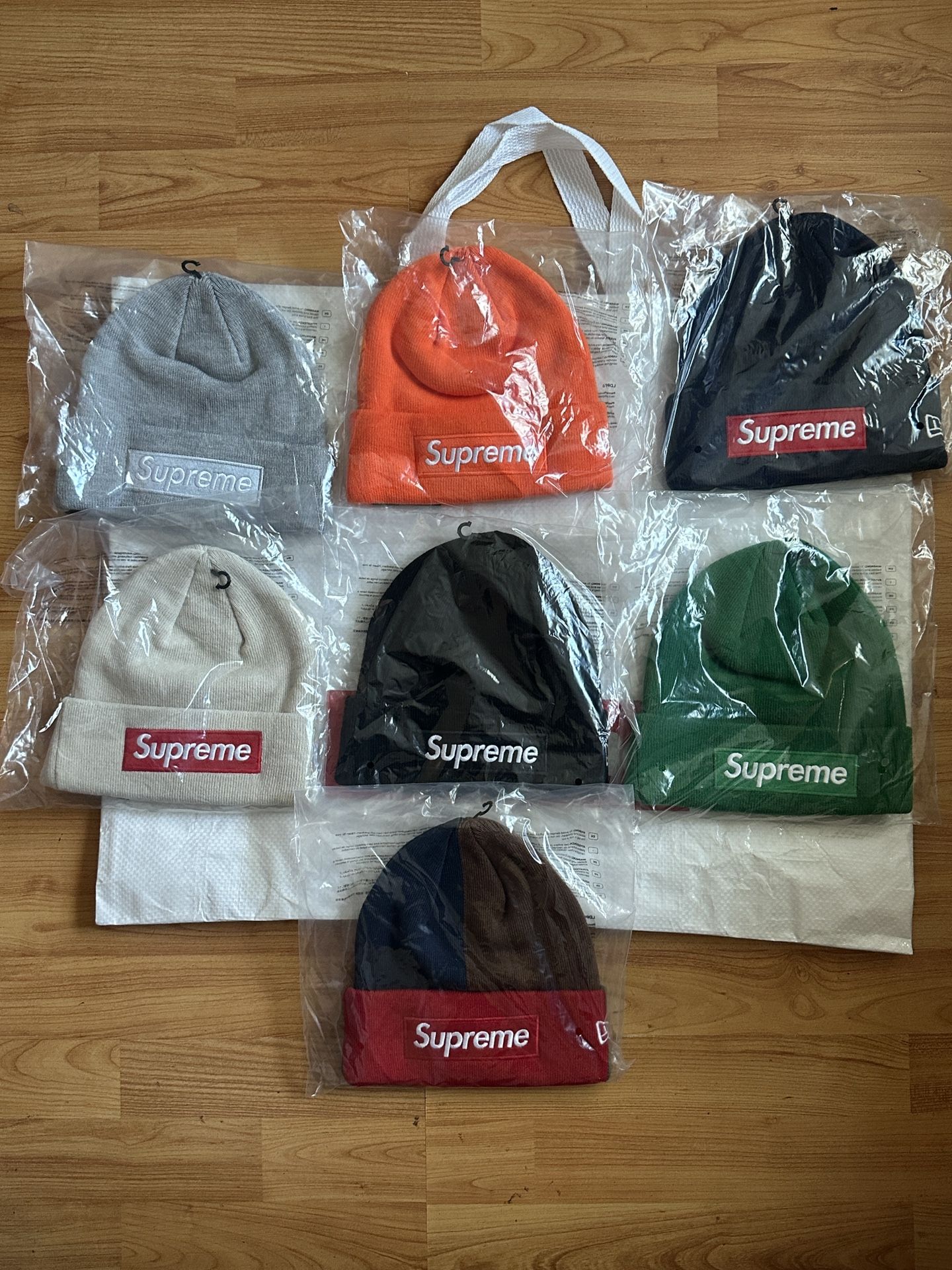 Supreme Box Logo Beanie FW24 Grey, Orange, Navy, Stone, Black, Green, Multicolor