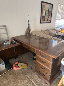 Solid wood desk