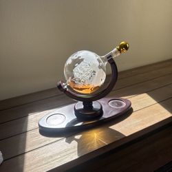 Used Globe Decanter with Ship Inside - Barware
