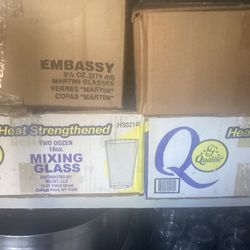 5 Cases Beer Glasses, 1 Case Martini Glasses