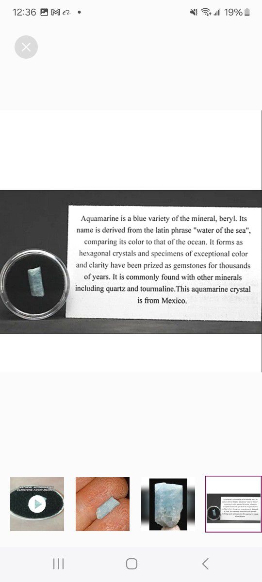 AQUAMARINE Specimen Blue Crystal Cluster Mineral MEXICO w/ ID card HIGH QUALITY