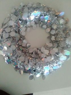 Brand new silver holiday wreaths
