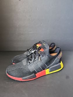 Adidas NMD R1 V2 Mens Size 12.5 Black Yellow Red Athletic Running Shoes Sneakers