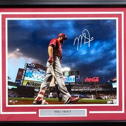 Mike Trout Signed Framed 16x20 Los Angeles Angels Photo MLB Hologram