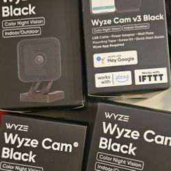 4x Black Wyze V3 Cameras
