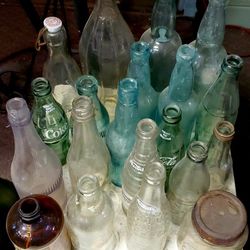 Assorted Vintage Antique Glass Bottles