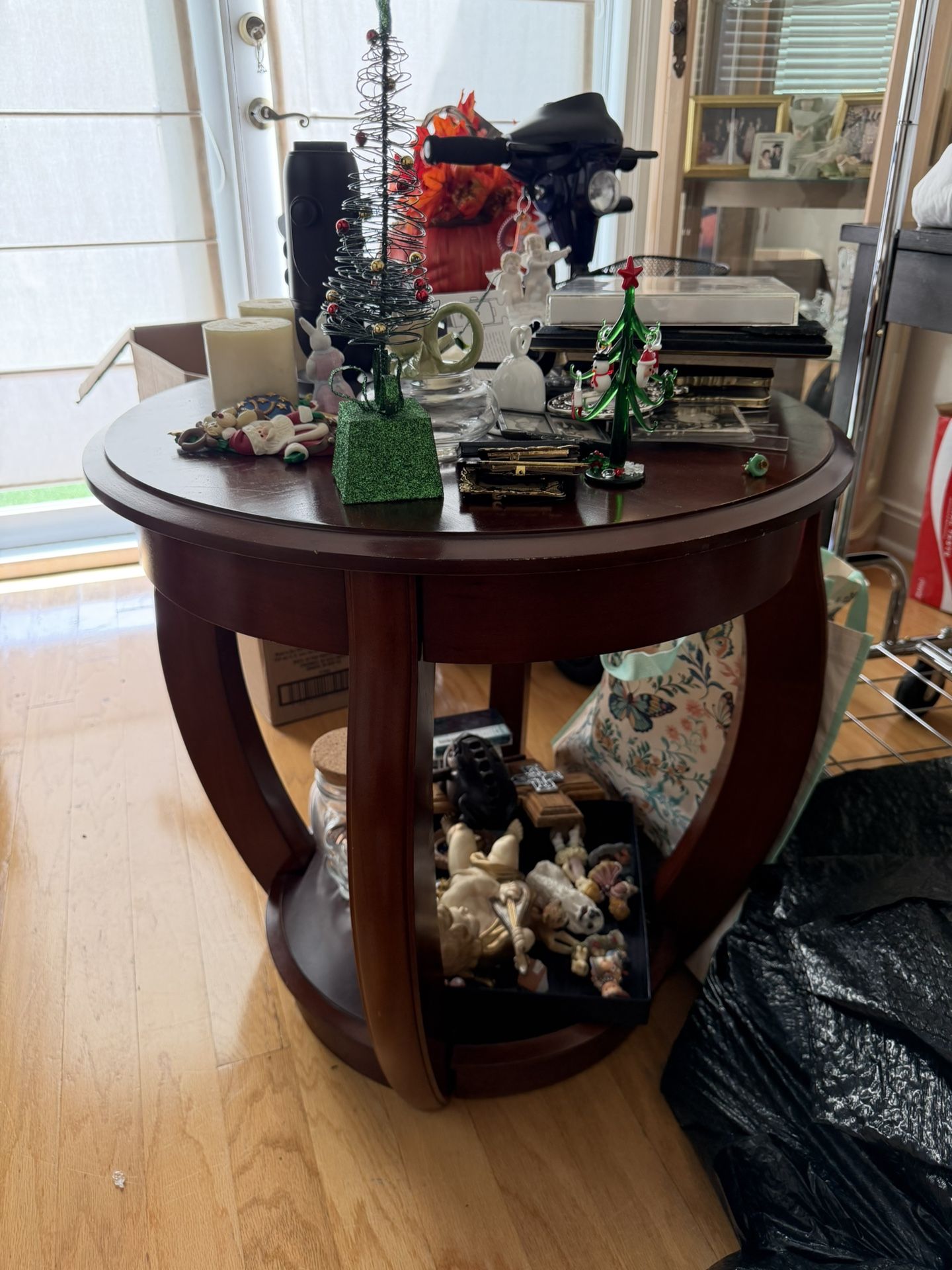 Solid Wood Entertainment Center And Table