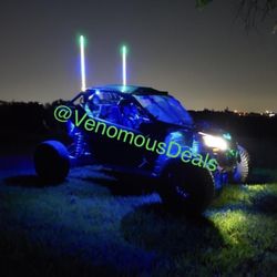 2 LED WHIPS 3ft Tall Atv Jeep Wrangler Auto Part Truck Silverado F150 Dodge Ram Rzr Can Am Sling Shot Polaris