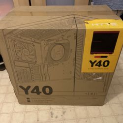 NEW RED HYTE Y40 Modern Aesthetic Panoramic Tempered Glass Mid-Tower ATX Computer Gaming Case with PCIE 4.0 Riser Cable Included