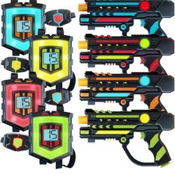 New Squad Hero Rechargeable Laser Tag 360° Sensors + LCDs - Set of 4 - Easter Gift Ideas for Kids Teens and Adults Boys & Girls Family Fun - Cool Teen