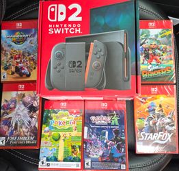 Nintendo Switch 2 plus 6 Games Pokemon, Mario Kart, Star Fox, Fire Emblem and Splatoon