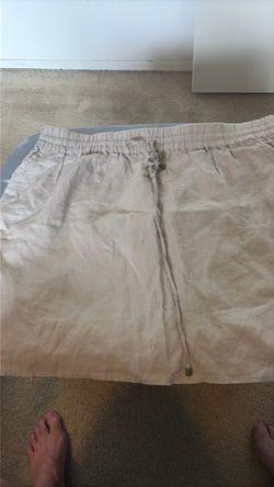 Beige Linen Drawstring Shirt
