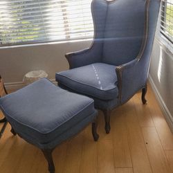 Ethan Allen Grandfather Chair and Ottoman