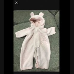 Baby girl winter suit bunting, cold weather suit, snow suit bunny, Sherpa fleece suit, 3M size—YES IT’S AVAILABLE! 