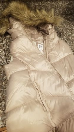 Gap Kids Jacket Vest with fur lined hood