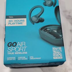JLAB Go Air Sport True Wireless Earphones Earbuds Teal Green - Open Box