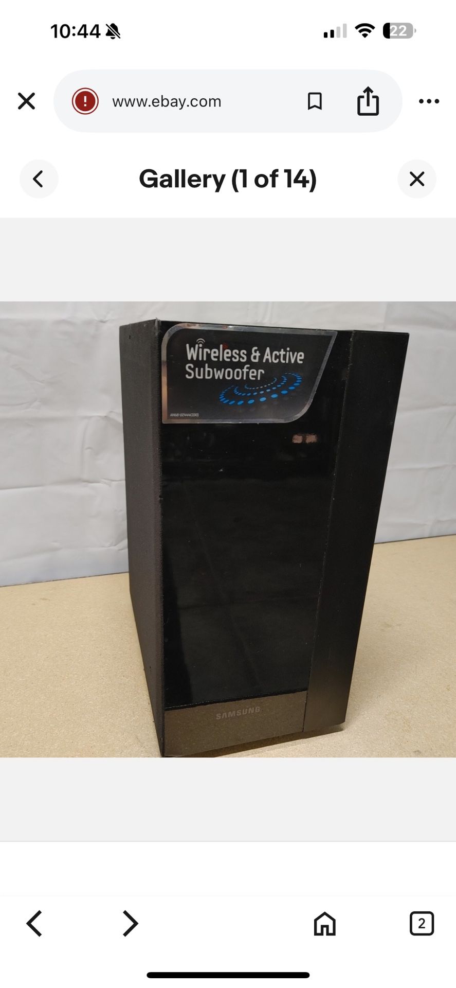 🔊 Samsung Wireless Subwoofer – Deep Bass, No Wires Needed!