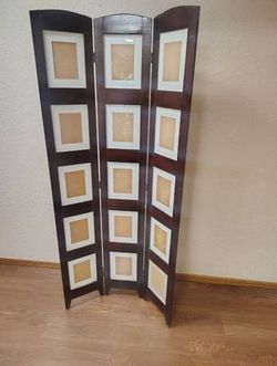 Mahogany 15 Photo Collage Free Standing Picture Frame Room Divider
