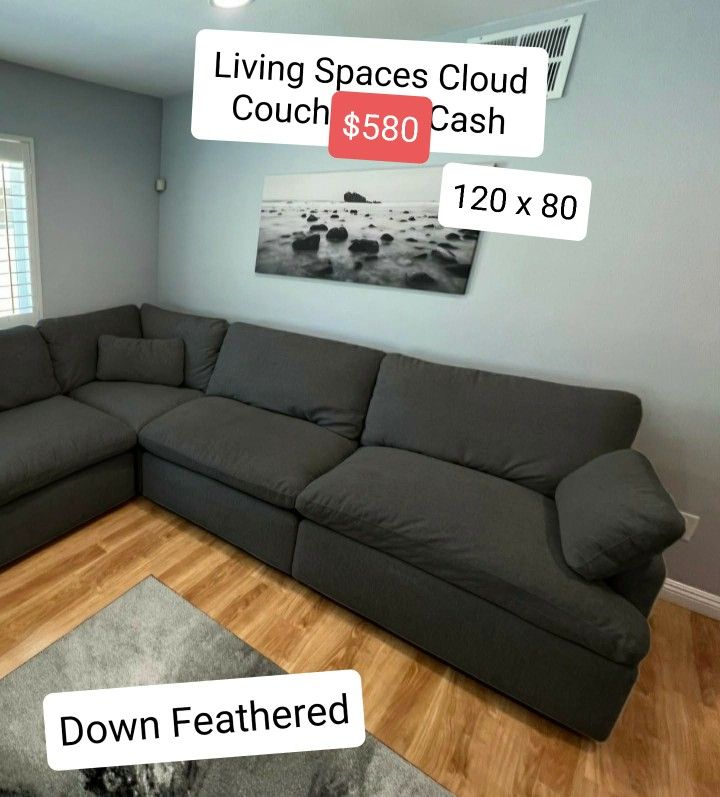 Dark Gray Cloud Modular Sectional Couch Sofa