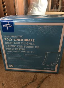 Sterile pads Poly-lined drape box of 50 for 15$or best offer