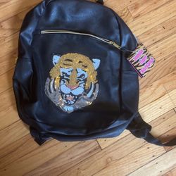 Sequins tiger backpack