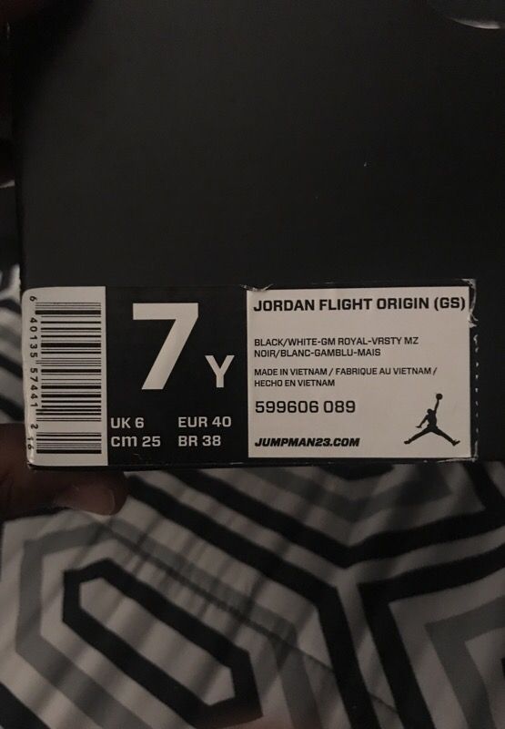 Jordan flight origin (GS) size 7Y