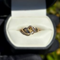 Jewelry 10k solid yellow gold citrine stone 0.50CTW ring sz 7.00