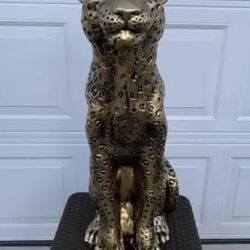 Golden Leopard Statue, 3 Feet Tall