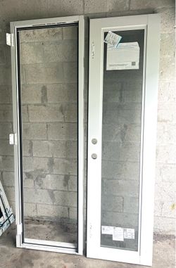 Impact Door ES-EL300 27 x 88 3/4 Aluminum Swing Door with Frame / Puerto De Impacto con Marco