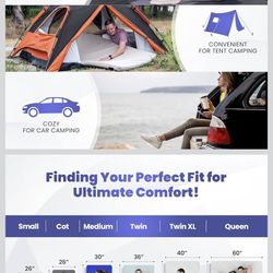 Queen Memory Foam Floor Camping Mattress