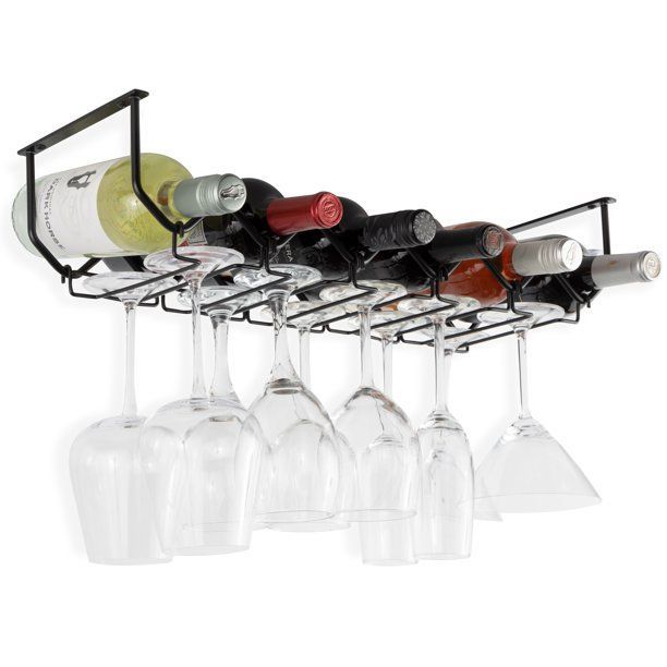Under Cabinet Wine Bottle & Glass Rack