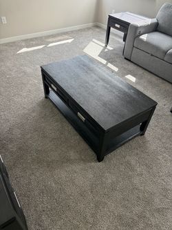 Wood Coffee Table with Drawers