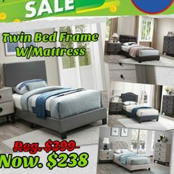 Twin Bed Frame W/Mattress