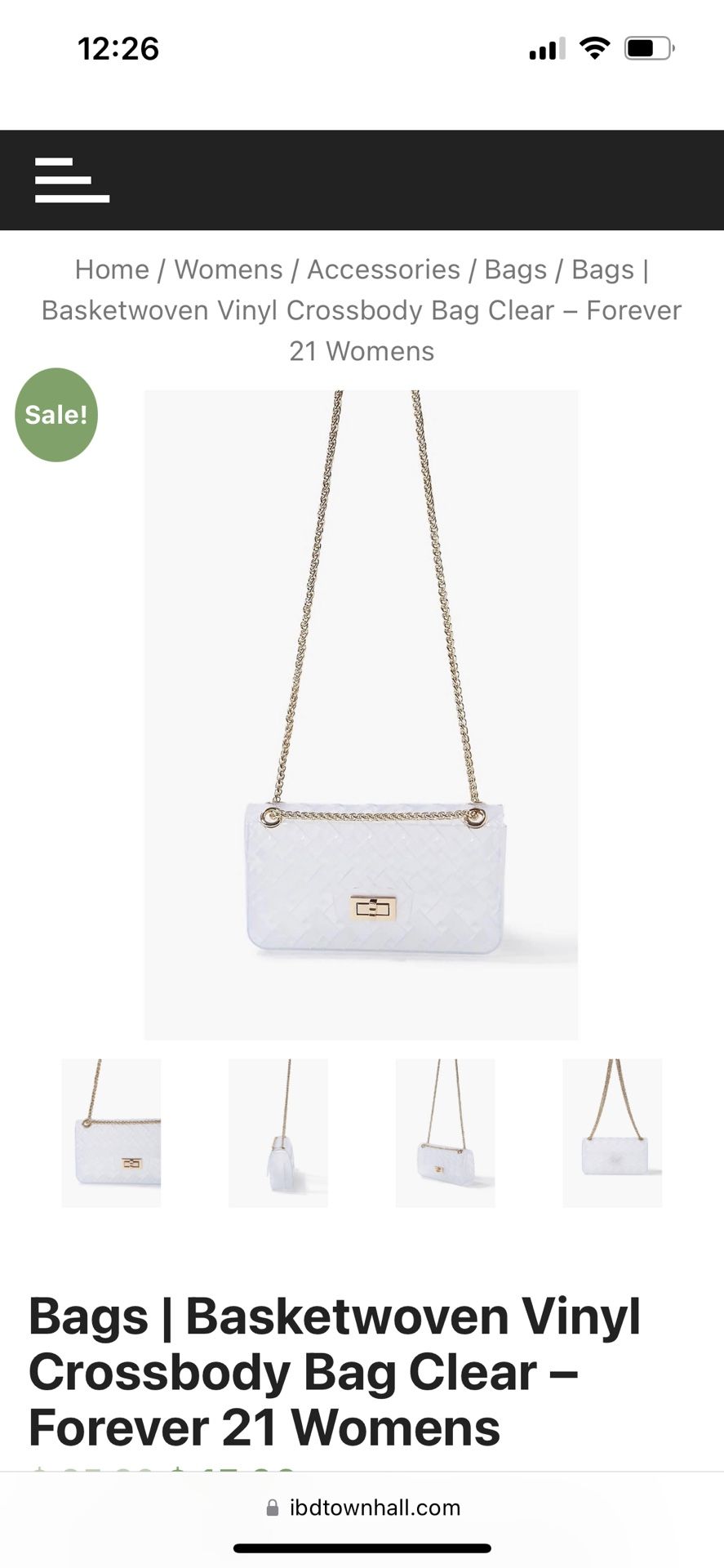 Forever 21 clear white purse